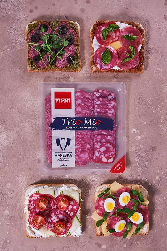 Бутерброды микс с колбасой РЕМИТ «Trio Mio»