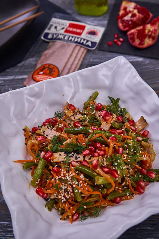 Салат фасоль с мясом по корейски