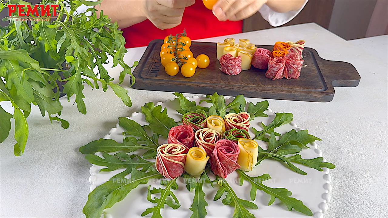 Мясной букет из нарезки РЕМИТ - рецепт от Ремит