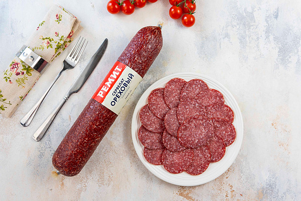 Колбаса сырокопченая Сервелат Ореховый от производителя Ремит