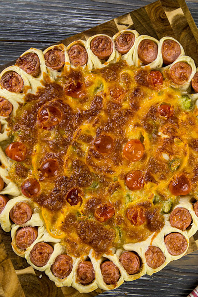 Пицца Сосиски и лук, пошаговый рецепт с фото
